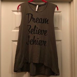 dream believe achieve tank top